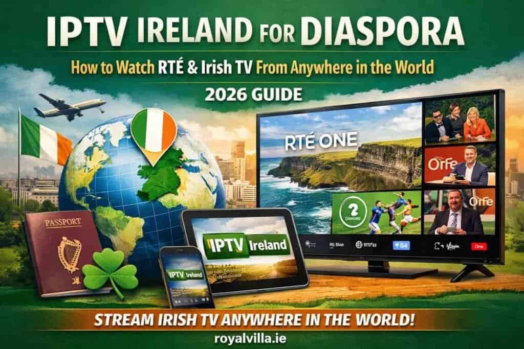IPTV Ireland abroad 2026 letting Irish expats watch RTÉ and Irish TV from anywhere in the world by RoyalVilla.ie