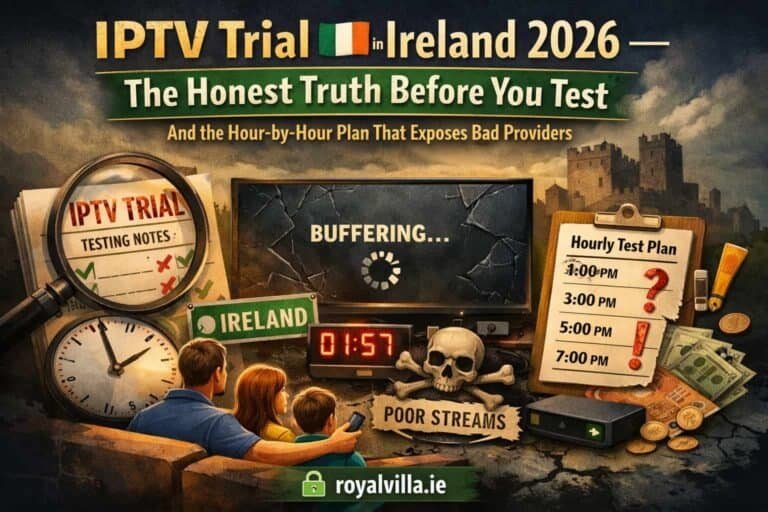 IPTV trial testing guide Ireland 2026 hour by hour plan on Firestick and Smart TV by RoyalVilla.ie