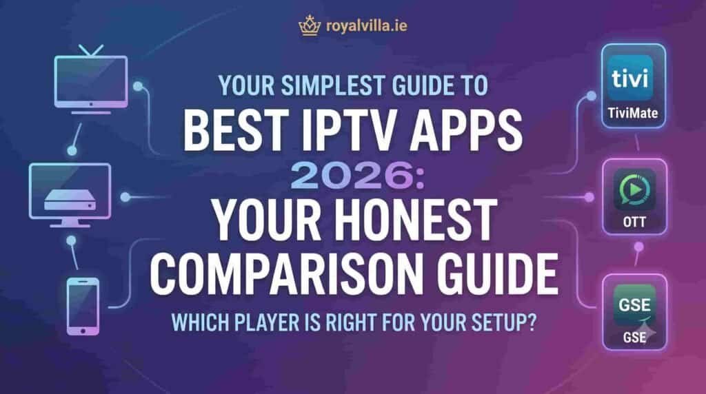 Best IPTV apps 2026 comparison TiviMate IPTV Smarters Pro XCIPTV on Firestick and Smart TV by RoyalVilla.ie